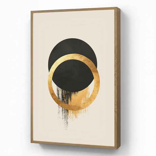 OnlyWow NÁSTĚNNÁ LAMPA S AKUMULÁTOREM Abstraktní design - Černý kruh - Skvrny od barvy 70x100 cm