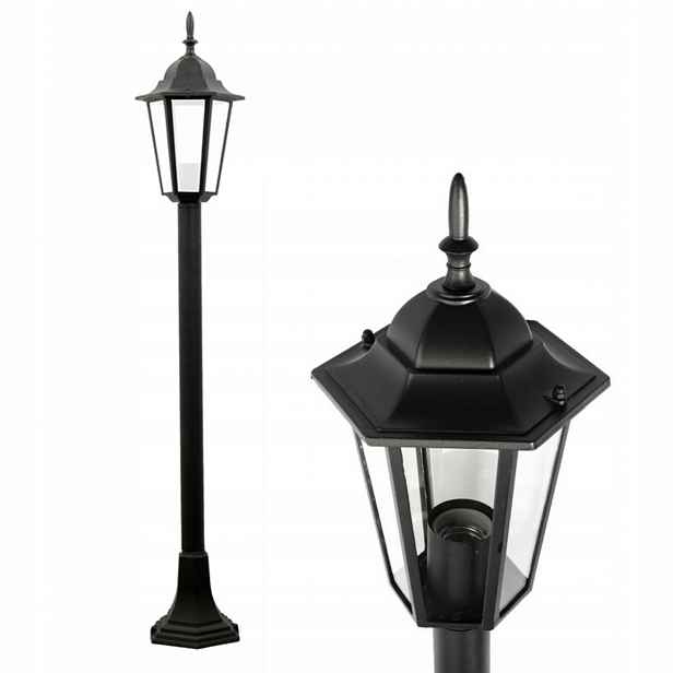 Stojací zahradní lampa Lucerna venkovní černá kovová 96 Liguria Polux
