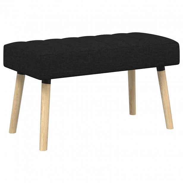 vidaXL Lavice s kanálovým prošíváním Černá 80 x 40 x 46 cm Textil