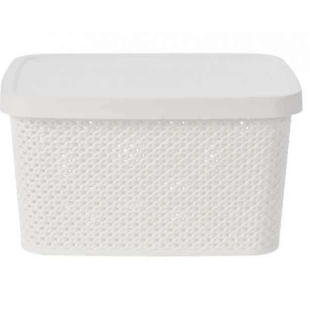 Úložný box s víkem Diamond 7 l, černý/bílý