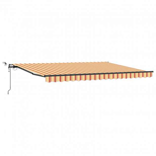 vidaXL Stahovací markýza Žlutá a oranžová 450 × 300 cm Polyester