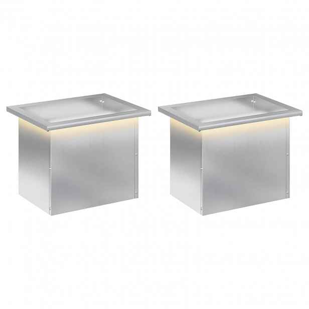 vidaXL Zahradní truhlík s LED osvětlením 2 ks Stříbrná 30 x 40 x 30 cm