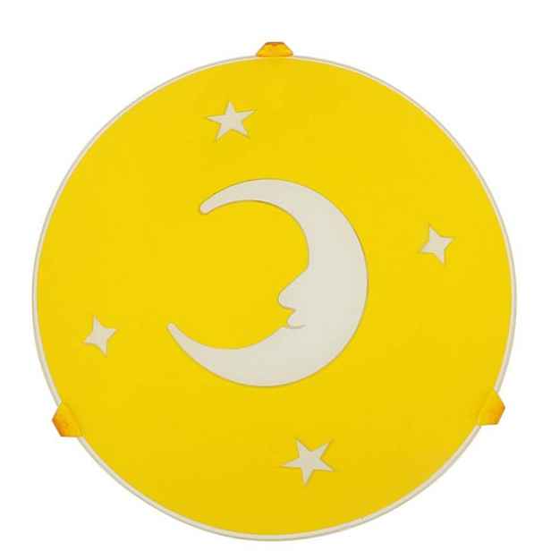 Stropní kulatá lampa Moon žlutá pro děti