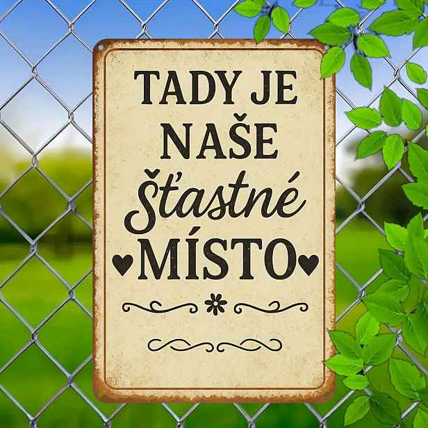 TEMU 2D Plochý, 1 ks, Český Retro Slogan Kovová Cedule 20x 83 cm | Kovová Nástěnná Dekorace | Dekorativní Panel v Nostalgickém Stylu | Vhodné pro