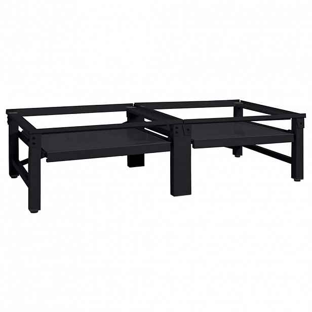 vidaXL Podstavec na pračku 2 ks Černý 124,5 x 61,5 x 32,5 cm Ocel