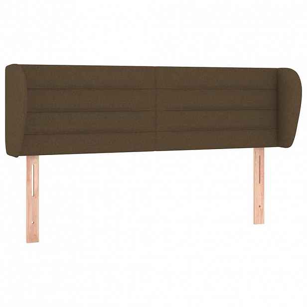 vidaXL Čelo postele typu ušák tmavě hnědé 147x23x78/88 cm textil