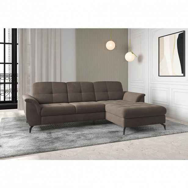 Sit & More ROHOVÁ SEDAČKA, textil, tmavě hnědá