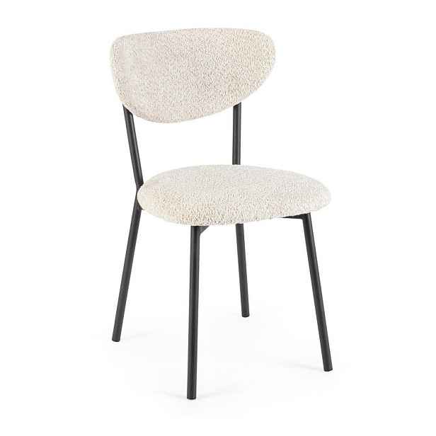 Krémová čalouněná jídelní židle Ludmilla – Bizzotto