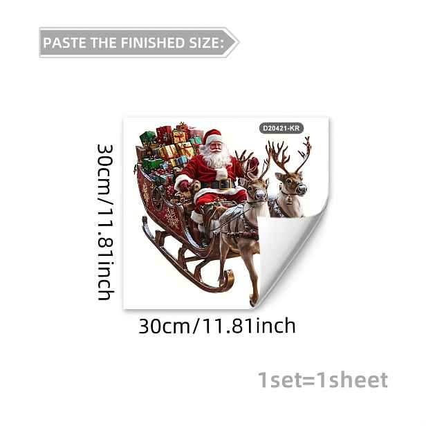 TEMU Samolepka na okno (30*30 CM) Santa 's , plochá dekorace okna, elektrostatická samolepka na sklo D20421