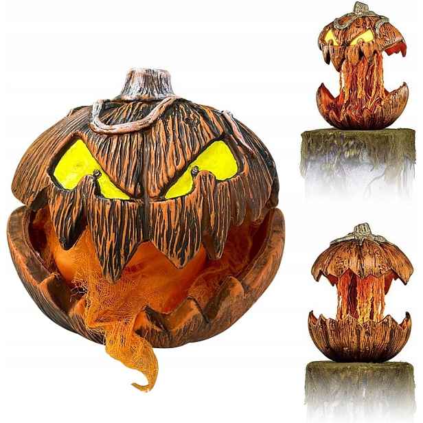 Umělá Dýňová Halloweenská Animovaná Dekorace Se Světlem