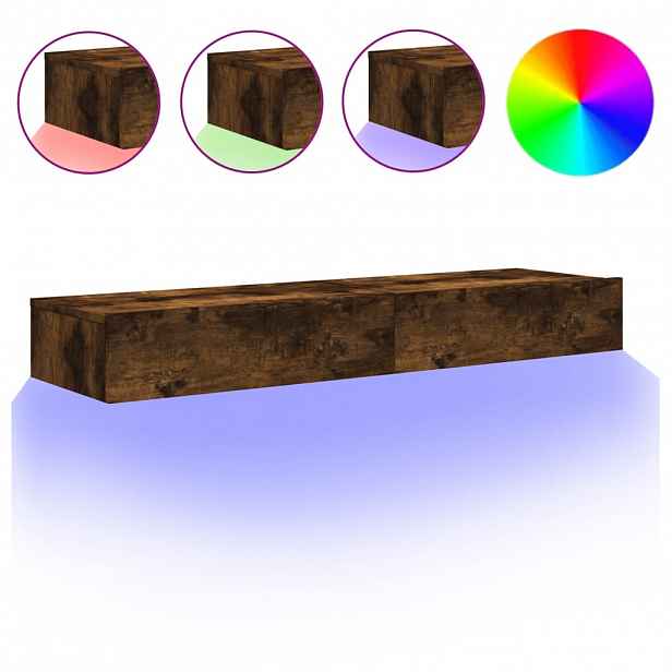 vidaXL TV skříňky s LED osvětlením 2 ks kouřový dub 60 x 35 x 15,5 cm