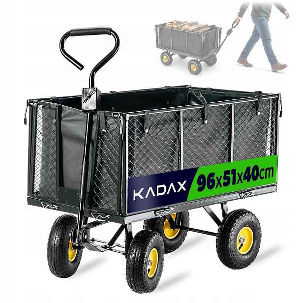Zahradní Vozík 450 kg 200 L Přepravní Kolečko Přívěs Velký Silný XXL