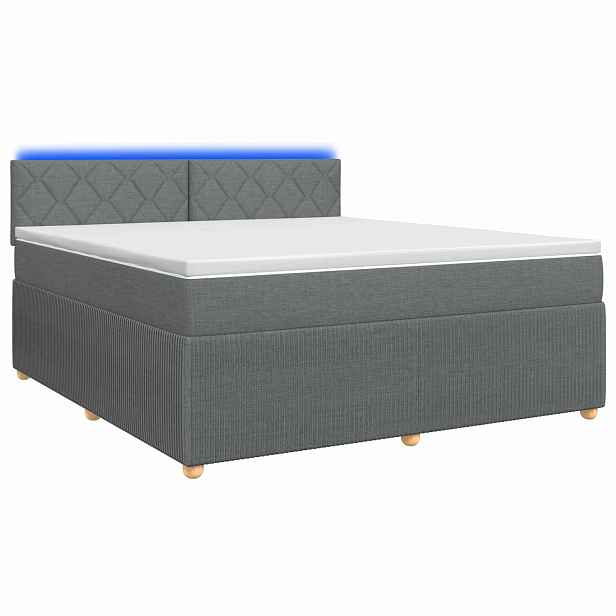 vidaXL Postel boxspring s matrací Tmavě šedá 140 x 190 cm Textil