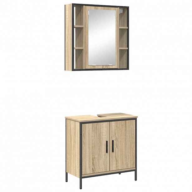 vidaXL Sada koupelnového nábytku 2 ks Hnědá 60 x 30 x 60 cm