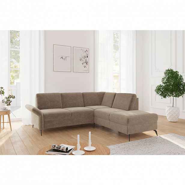 Sit & More ROHOVÁ SEDAČKA, textil, světle hnědá