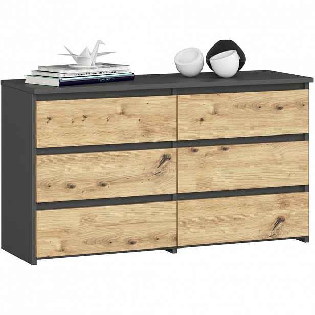 RAUMHIRSCH FURNITURE KOMODA grafitově šedá, dub Artisan 57/100/35