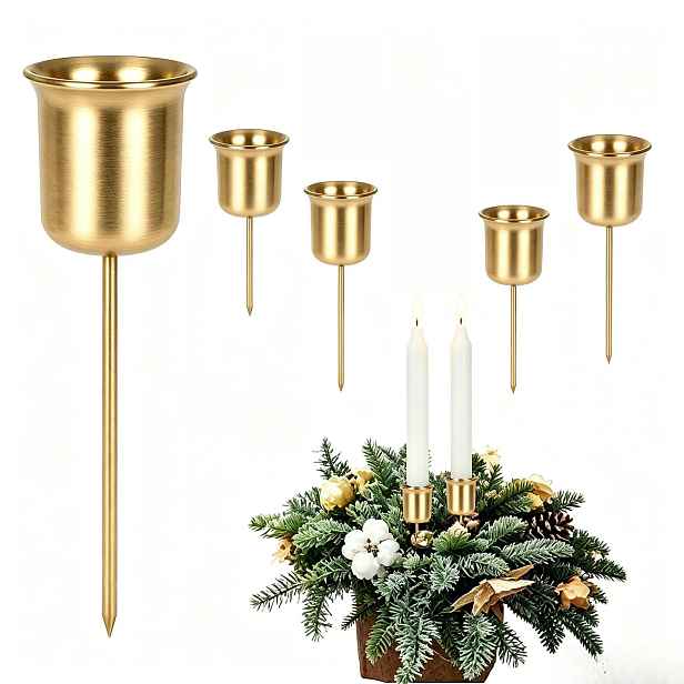 TEMU Sada svícnů 3/5 ks, kovové kuželové svícny, adventní svícny, vysoce kvalitní svícny, ideální pro Vánoce, Halloween, Advent, Den díkůvzdání,