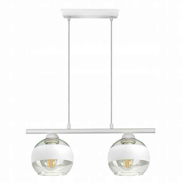 Závěsná stropní lampa Lustr Bílá Skleněné Koule Bílý Belt BZR2 Led E27