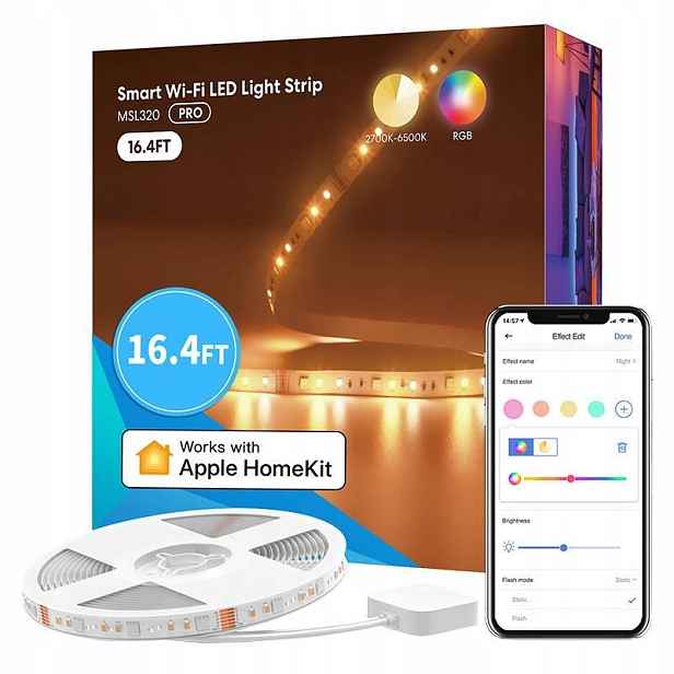 Meross Smart Pásek Led Pásek Rgbw Wifi 5M MSL320 Homekit Aplikace Časovač