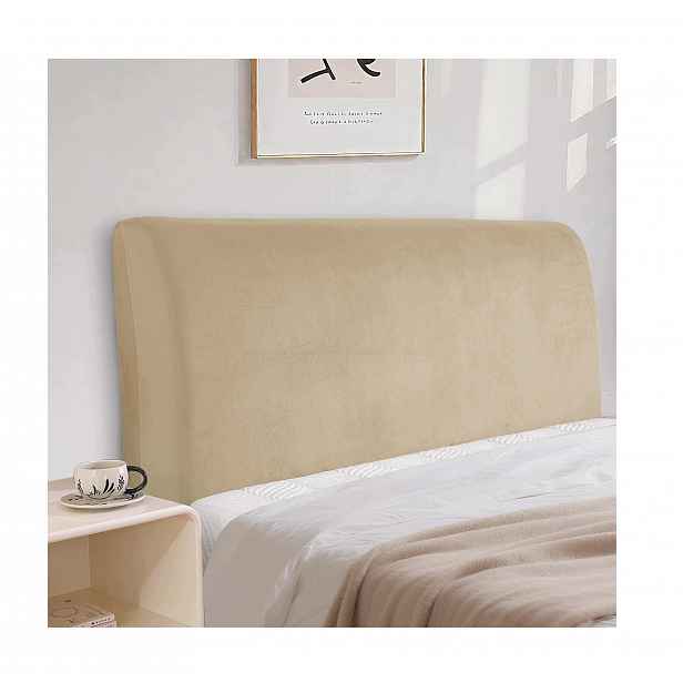 Sametový přehoz na čelo postele 200 x 80 x 20 cm, karamelový