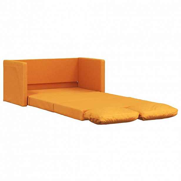 vidaXL Podlahová rozkládací pohovka 2 v 1 žlutá 112x174x55 cm textil