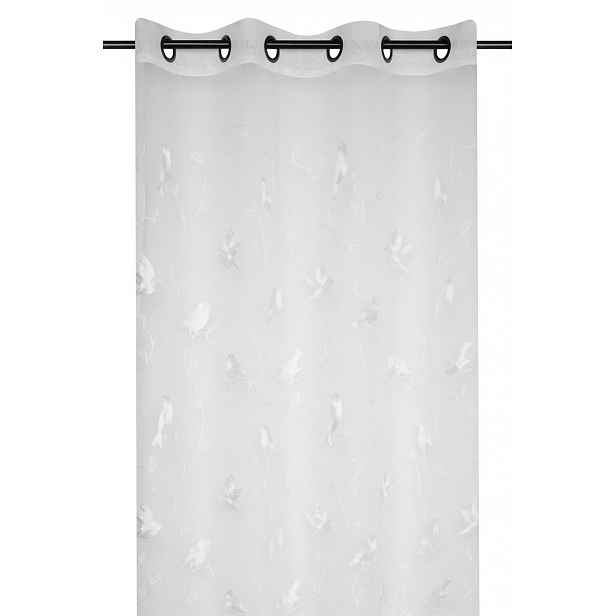Záclona Bílá Záclona Na Kolečkách Na Průchodkách 140 x 260 cm S Vzory