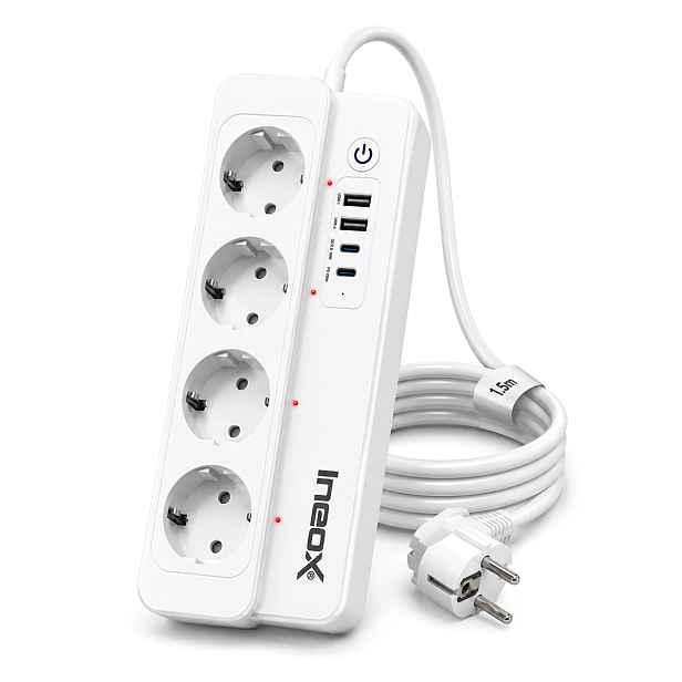 Zásuvková Lišta WiFi prodlužovací kabel Smart Home 4x Ac zásuvky 4x Usb porty