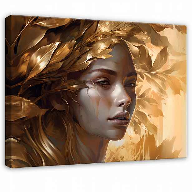 Zlatý Obraz Abstrakce Žena Do Předsíně Kanceláře Moderní 100x70