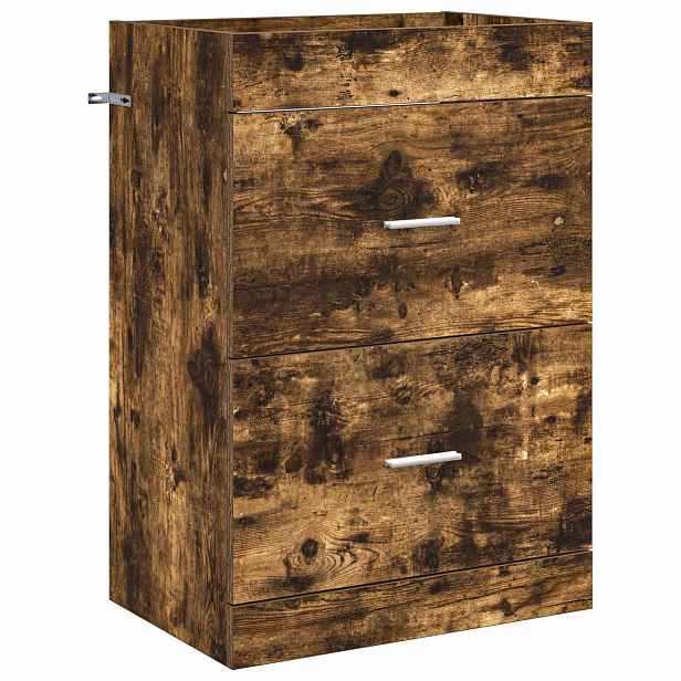 vidaXL Koupelnová skříňka pod umyvadlo Kouřový dub 56 x 37,5 x 81 cm