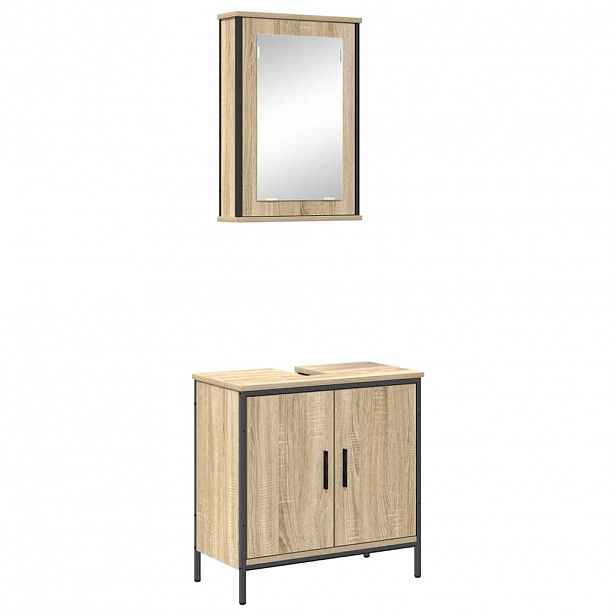 vidaXL Sada koupelnového nábytku 2 ks Hnědá 60 x 30 x 60 cm