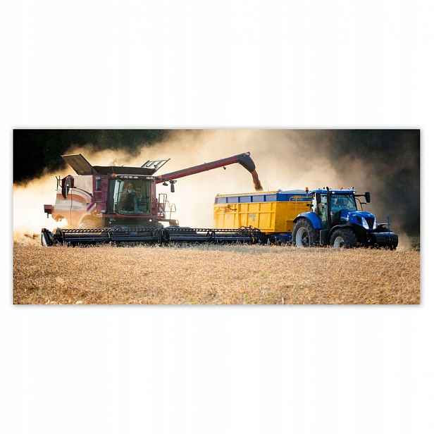 Fototapety 211x91 Žniwa Kombajn Traktor