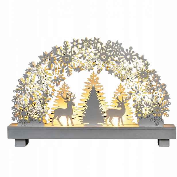 Světelná Ozdoba Scénka Se Soby, Led Vánoční Figurka 22X5X33,5 CM