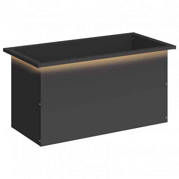 vidaXL Zahradní truhlík s LED osvětlením Černá 40 x 80 x 40 cm Ocel