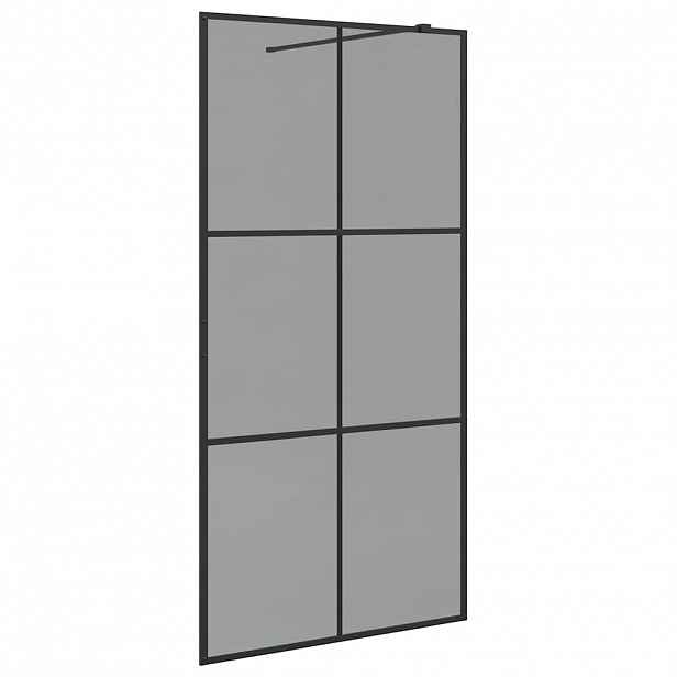 vidaXL Zevnitř vstupní sprchová zeď Černá 100 x 195 cm tvrzené sklo