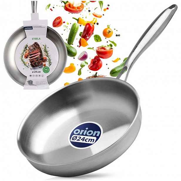 Pánev Steaková pro smažení a dušení Orion Steela plyn/indukce 24 cm