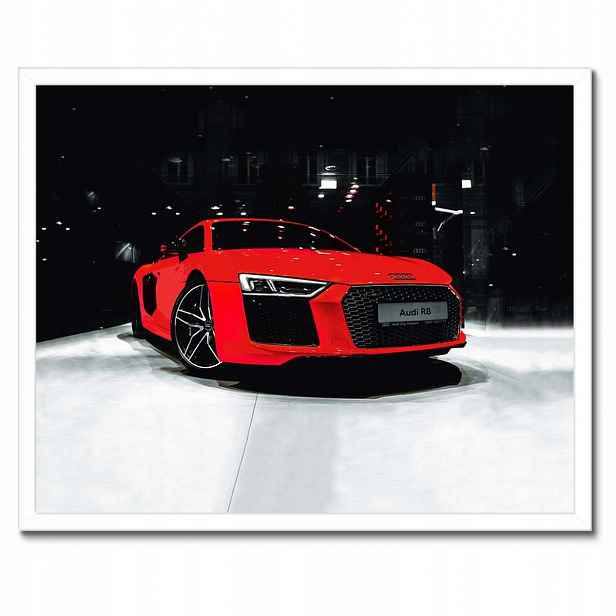 Plakáty v rámu 50x40 Červené Audi Audica R8