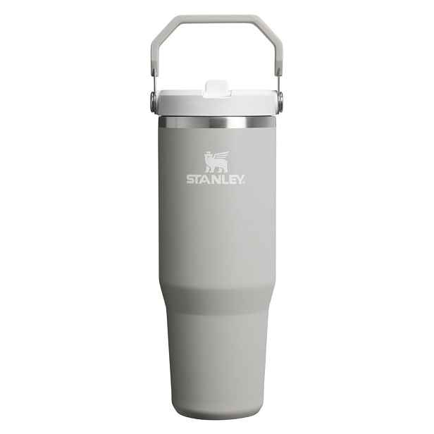 Šedobéžová termoska z nerezové oceli 890 ml IceFlow™ Flip Straw 2.0 Tumbler Ash – Stanley