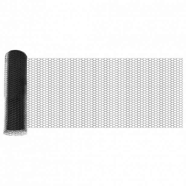 vidaXL Hexagonální oplocení 0,5 x 50 m PVC Šedá