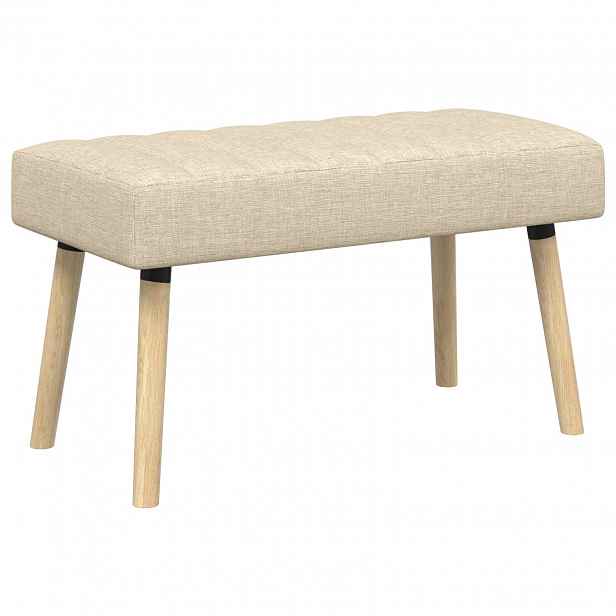 vidaXL Lavice s kanálovým prošíváním Krémová 80 x 40 x 46 cm Textil