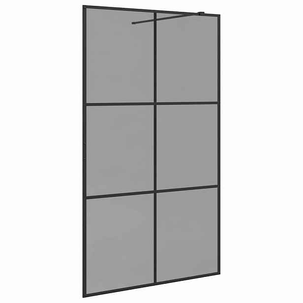 vidaXL Zevnitř vstupní sprchová zeď Černá 115 x 195 cm tvrzené sklo