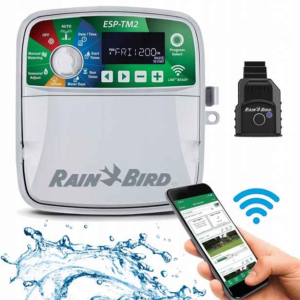 Venkovní Regulátor Zavlažování Rain Bird Wifi Esp TM2 4 Sekcí Modul