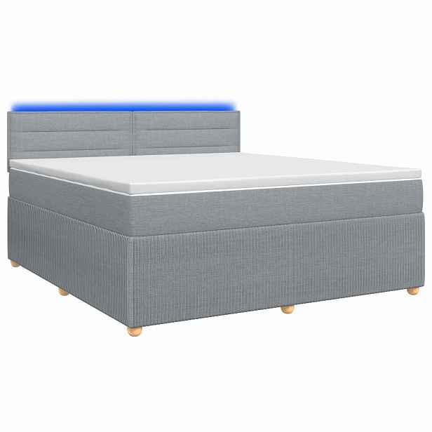 vidaXL Postel boxspring s matrací Světle šedá 140 x 200 cm Textil