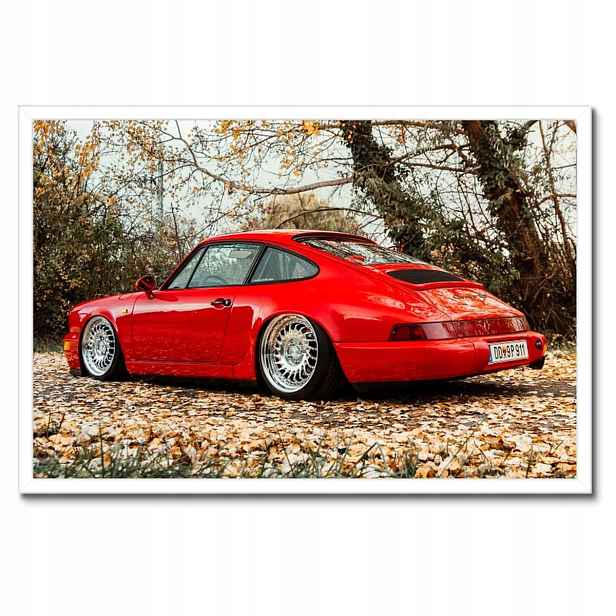 Plakáty v rámu 60x40 Červené Porsche Auto