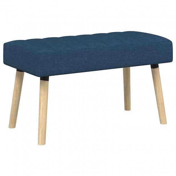 vidaXL Lavice s kanálovým prošíváním Modrá 80 x 40 x 46 cm Textil