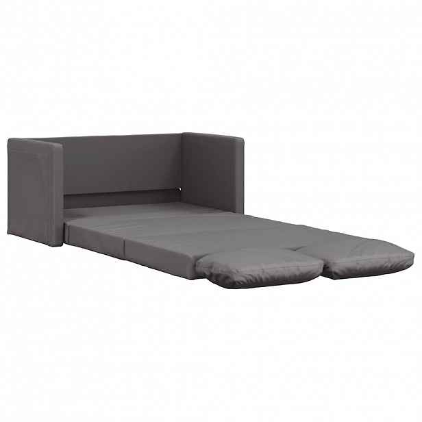vidaXL Podlahová rozkládací pohovka 2v1 šedá 112x174x55 cm umělá kůže