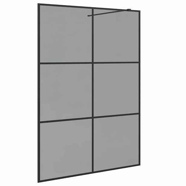vidaXL Zevnitř vstupní sprchová zeď Černá 140 x 195 cm tvrzené sklo