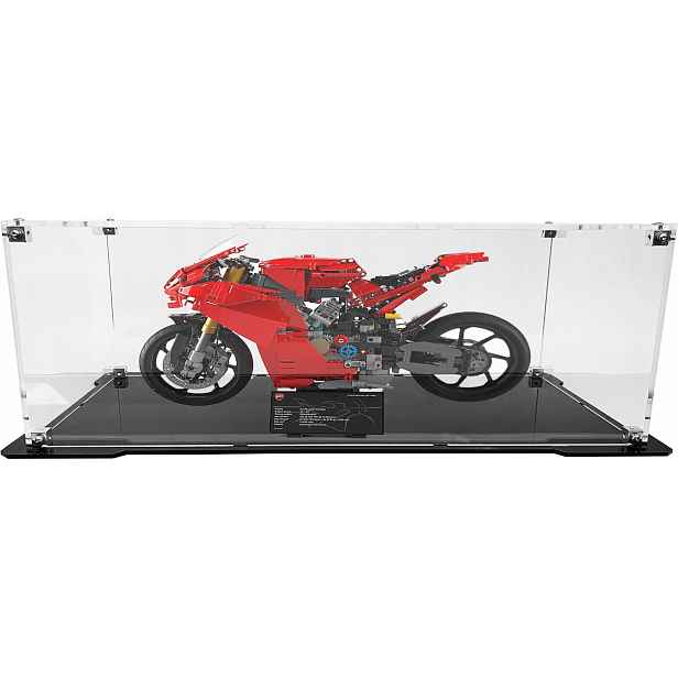 Vitrína s černou základnou pro sadu Lego 42202 Motocykl Ducati