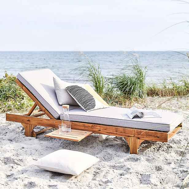 Butlers SOMERSET Lehátko s výsuvným stolkem a polstrováním