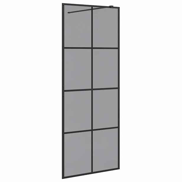 vidaXL Zevnitř vstupní sprchová zeď Černá 80 x 195 cm tvrzené sklo