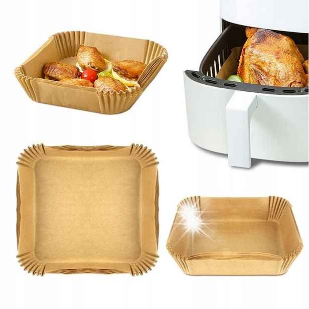 100 x Organizér Air Fryer Papír Do Beztukové Pečicí Fritézy sada